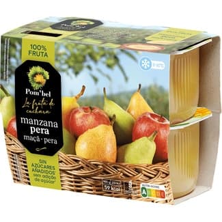 Compota de manzana y pera 100% frutas sin gluten pack 4 tarrina 100 g -