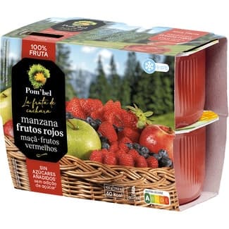 Compota de manzana y frutos rojos sin gluten pack 4 tarrina 100 g -