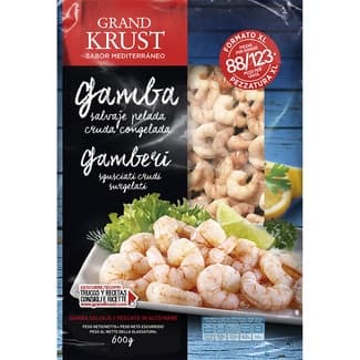 Gamba salvaje pelada cruda 53-88 piezas bolsa 600 g neto escurrido -
