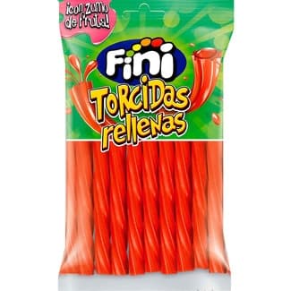 Torcidas de regaliz rojo rellenas bolsa 140 g -