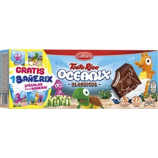 Bizcochitos de chocolate rellenos de leche 5 unidades paquete 160 g -
