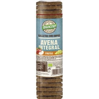 Galletas ecológicas con copos de avena integral con frutas envase 250 g -
