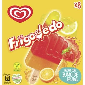 Frigodedo helado con zumo de frutas 8 unidades estuche 512 ml -