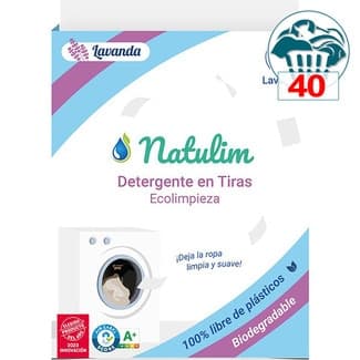 Detergente en tiras Ecolimpieza lavanda caja 40 dosis -