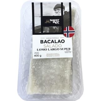 Lomo largo super de bacalao salado bandeja 400 g -