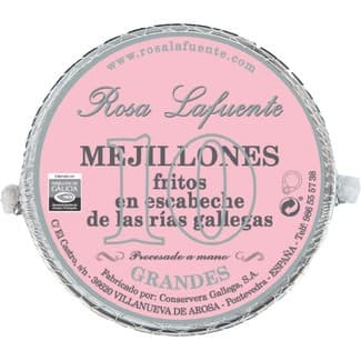 Mejillones fritos en escabeche de las rías gallegas 10 piezas lata 111 g neto escurrido -