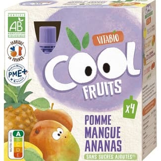 Cool Fruits manzana, mango y piña sin azúcares añadidos pack 4 bolsitas 90 g -