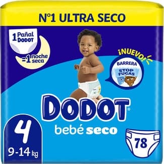 Bebé-Seco pañales de 9 a 14 kg talla 4 bolsa 78 unidades -