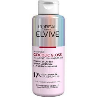 Glycolic Gloss tratamiento capilar de laminado 5 min con ácido glicólico sin sulfatos frasco 200 ml para pelo poroso, sin brillo -