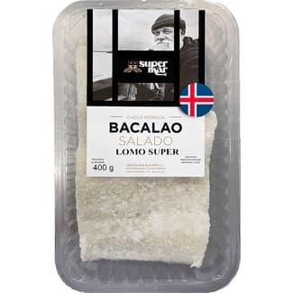 Lomo super de bacalao salado bandeja 400 g -