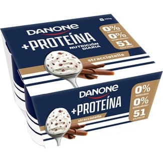 Protein yogur con proteínas stracciatella desnatado 0% m.g. 0% azúcares añadidos pack 4 unidades 100 g sin gluten -