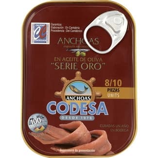 Filetes de anchoa del Cantábrico en aceite de oliva lata 32 g neto escurrido -