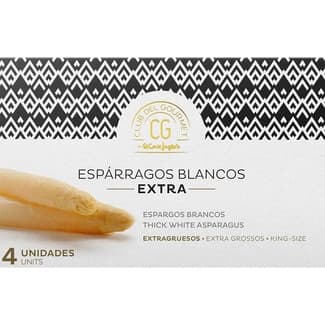 Espárragos blancos extra gruesos 4 frutos IGP Esparragos de Navarra lata 220 g neto escurrido -