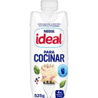 Leche evaporada parcialmente desnatada para salsas y cremas brik 525 g -