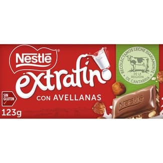 Chocolate con leche y avellanas sin gluten tableta 123 g -