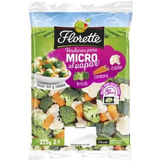 Brócoli, coliflor y zanahoria al vapor bolsa 275 g -