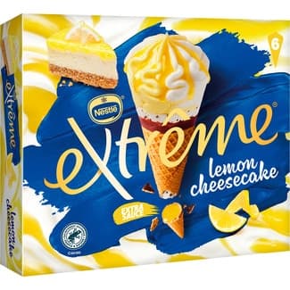 Cono de helado sabor tarta de queso de limón 6 unidades 660 ml -