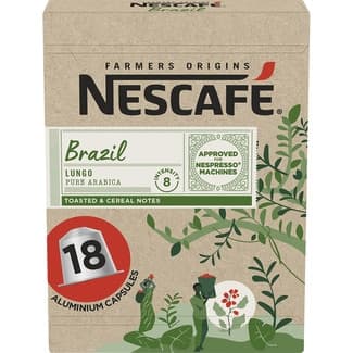 Café lungo pure arabica intensidad 8 Brazil estuche 18 cápsulas compatibles con máquinas Nespresso -