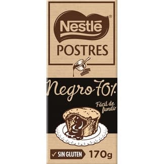Chocolate negro 70% para repostería fácil de fundir sin gluten tableta 170 g -