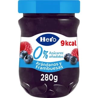 Confitura de arándanos y frambuesas 0% azúcares añadidos frasco 280 g -