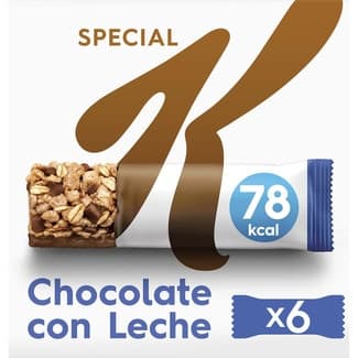 Barritas de cereales integrales con chocolate con leche belga 6 unidades estuche 120 g -
