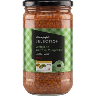 Lentejas cocidas extra IGP de Tierra de Campos frasco 400 g neto escurrido -