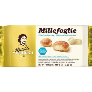 Hojaldres rellenos con crema de leche paquete 100 g -
