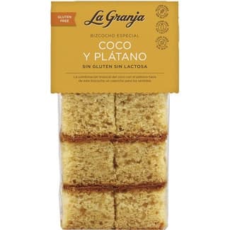 Bizcocho especial de coco y plátano sin gluten y sin lactosa bolsa 350 g -