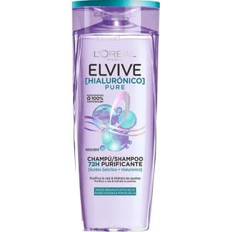Champú purificante Hialurónico Pure con ácido salicílico + hialurónico frasco 400 ml para raíces grasas y puntas secas -