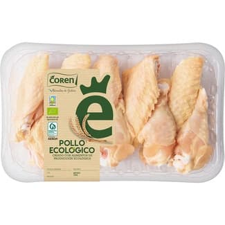 Alas de pollo ecológico 7-9 unidades peso aproximado bandeja 500 g -