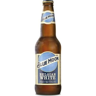 Cerveza rubia de trigo Blue Moon Belgian white botella 33 cl -