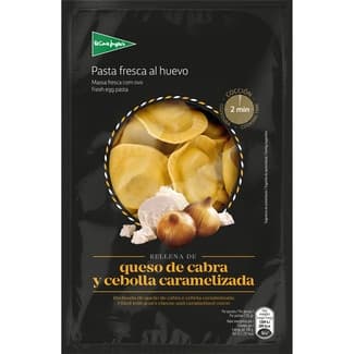Pasta fresca soles al huevo rellena de queso de cabra y cebolla caramelizada envase 250 g -