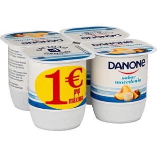 Yogur sabor macedonia sin gluten pack 4 unidades 120 g -