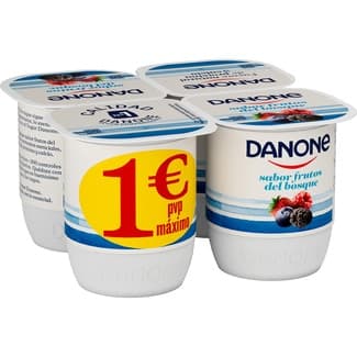 Yogur sabor frutos del bosque sin gluten pack 4 unidades 120 g -