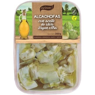Alcachofas con aceite de oliva virgen extra sin gluten bandeja 250 g -