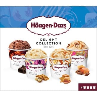 Delight Collection tarrinas de helado distintas variedades 4 unidades estuche 380 ml -