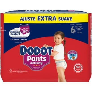 Activity Pants pañales 14-19 kg talla 6 Extra suave paquete 35 unidades -