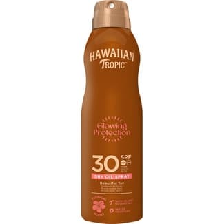 Glowing Protection aceite solar seco SPF-30 aroma tropical spray 180 ml resistente al agua -