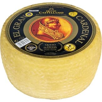 Queso curado de oveja elaborado con leche cruda IGP Queso Castellano peso aproximado pieza 3 kg -