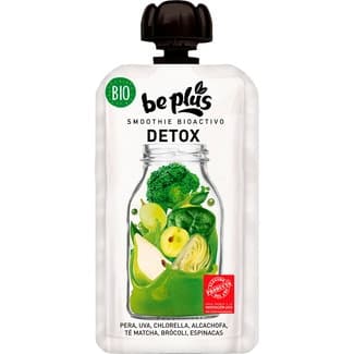 Bio smoothie bioactivo detox ecológico con frutas, chlorella, alcachofa bolsa 150 g con té matcha, brócoli y espinacas -