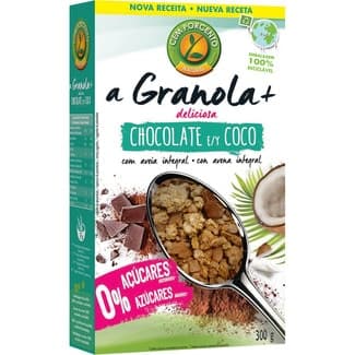 Granola de chocolate y coco con avena integral 0% azúcares añadidos envase 350 g -