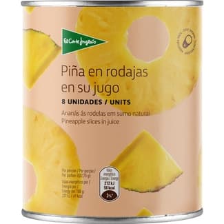 Piña en su jugo en rodajas lata 493 g neto escurrido -