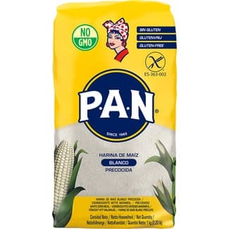Harina de maíz blanco precocida sin gluten paquete 1 kg -