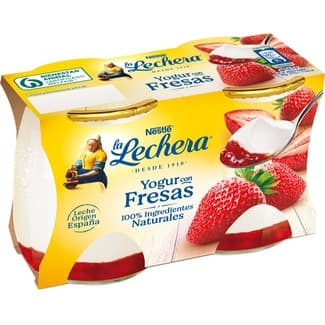 Yogur con fresa pack 2 unidades 125 g -