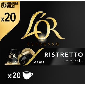 Café Ristretto intensidad 11 estuche 20 cápsulas compatibles con máquinas Nespresso -