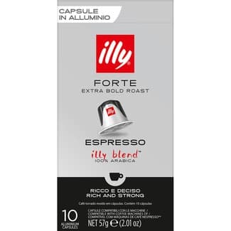 Forte café espresso 100% arábica estuche 10 cápsulas compatibles con máquinas Nespresso -
