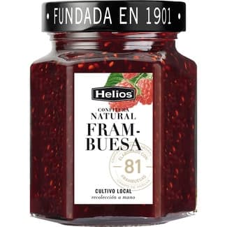 Confitura natural de frambuesa con 56% fruta y azúcar moreno frasco 330 g -