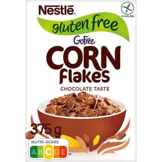 Cereales de desayuno en copos de maíz con chocolate sin gluten estuche 375 g -