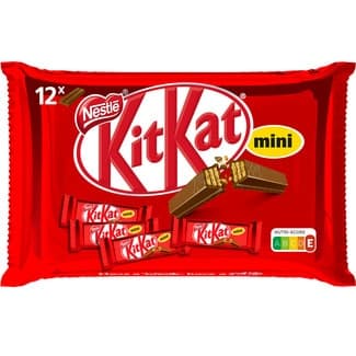 Mini barritas de galleta recubiertas de chocolate con leche envase 12 unidades -