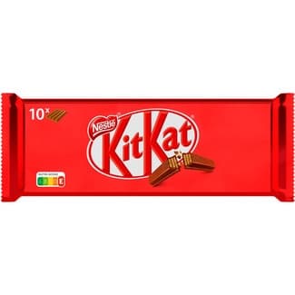 Barritas de galleta recubiertas de chocolate con leche envase 10 unidades -